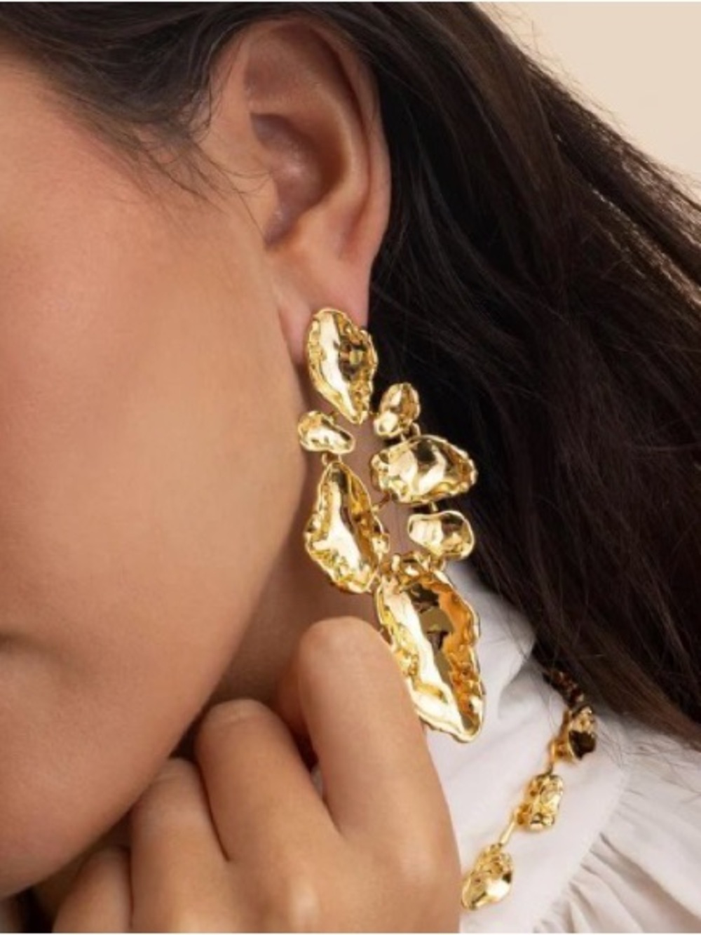 NEW Alexis Bittar Brut Mosaic Earrings Gold AU21
